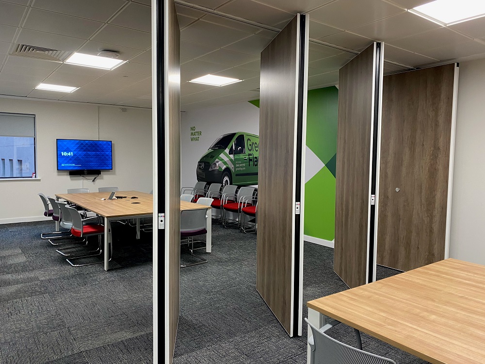 Acoustic operable wall sliding door